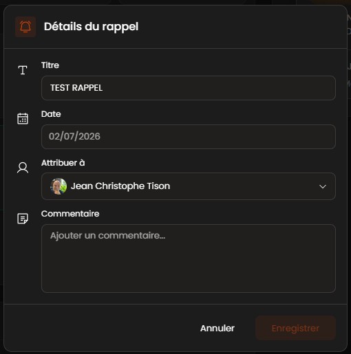 Capture agenda et rappels TIPSAR